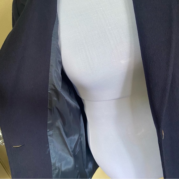 NEW Vintage Lands End with Tags Wool Cashmere Navy Single Button Blazer - Picture 16 of 17